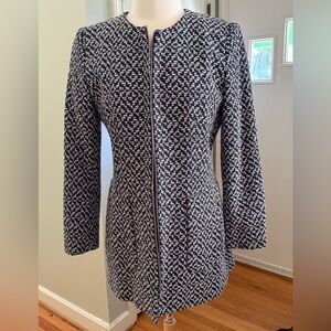 Zara Collection Navy and White Lined Textured Jacket